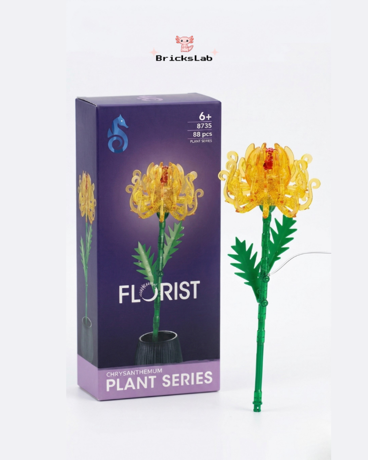 Lego Krizantem Çiçek Yapım Seti – Dekoratif Yapay Çiçek Modeli