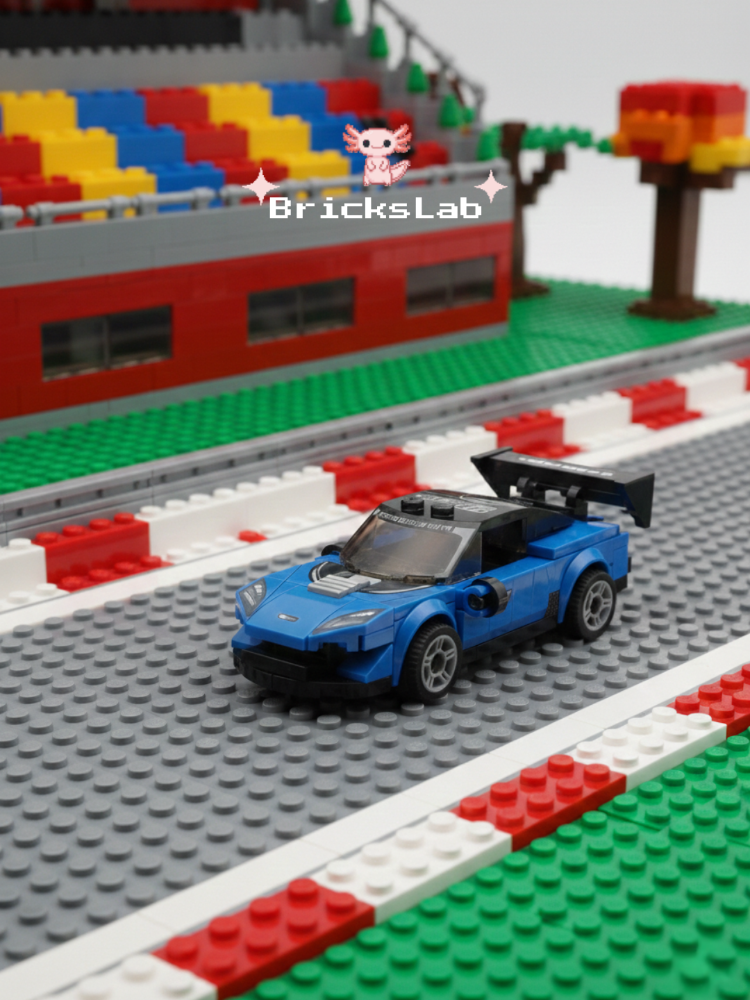 Mini Lego Çek-Bırak Spor Araba Yapım Seti Mavi (64 Parça)
