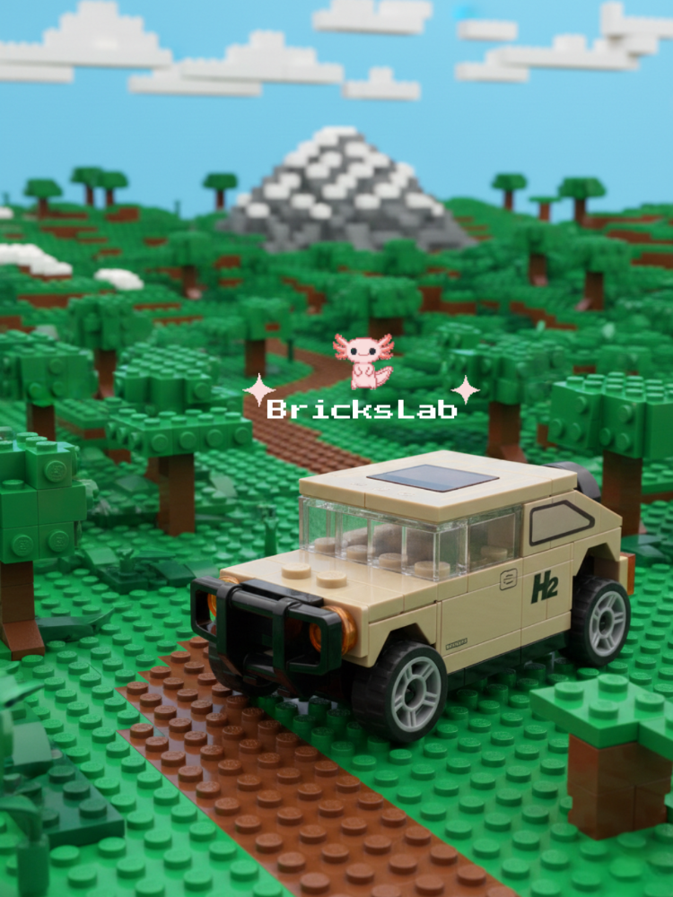 Mini Lego Çek-Bırak SUV Yapım Seti Bej