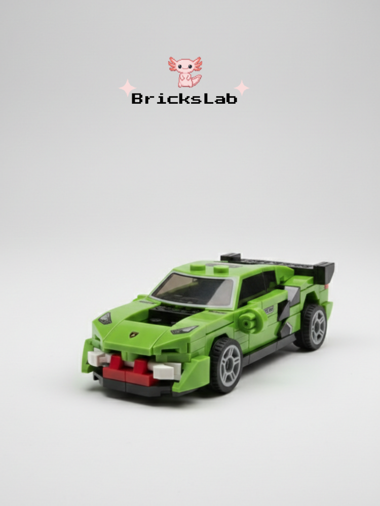 Mini Lego Çek-Bırak Spor Araba Yapım Seti Yeşil