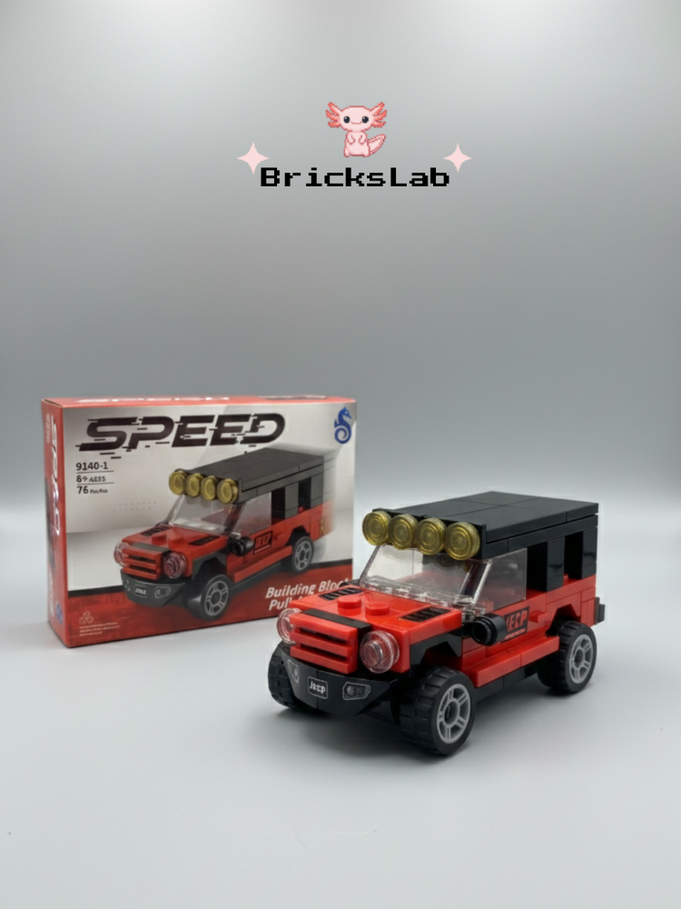 Mini Lego Çek-Bırak Off-Road Jeep Yapım Seti Kırmızı