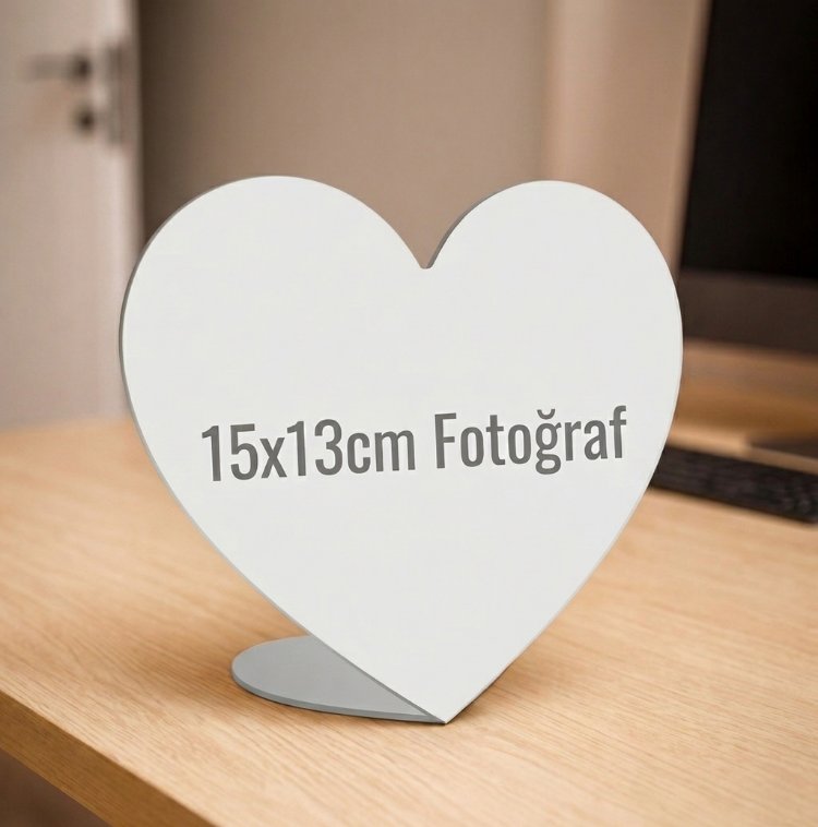 Kişiye Özel Kalp Formunda Metal Fotoğraf Baskı (15x13cm)