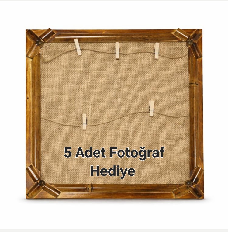 Bambu Çerçeveli Fotoğraf Panosu – 5 Adet Fotoğraf Hediyeli! 