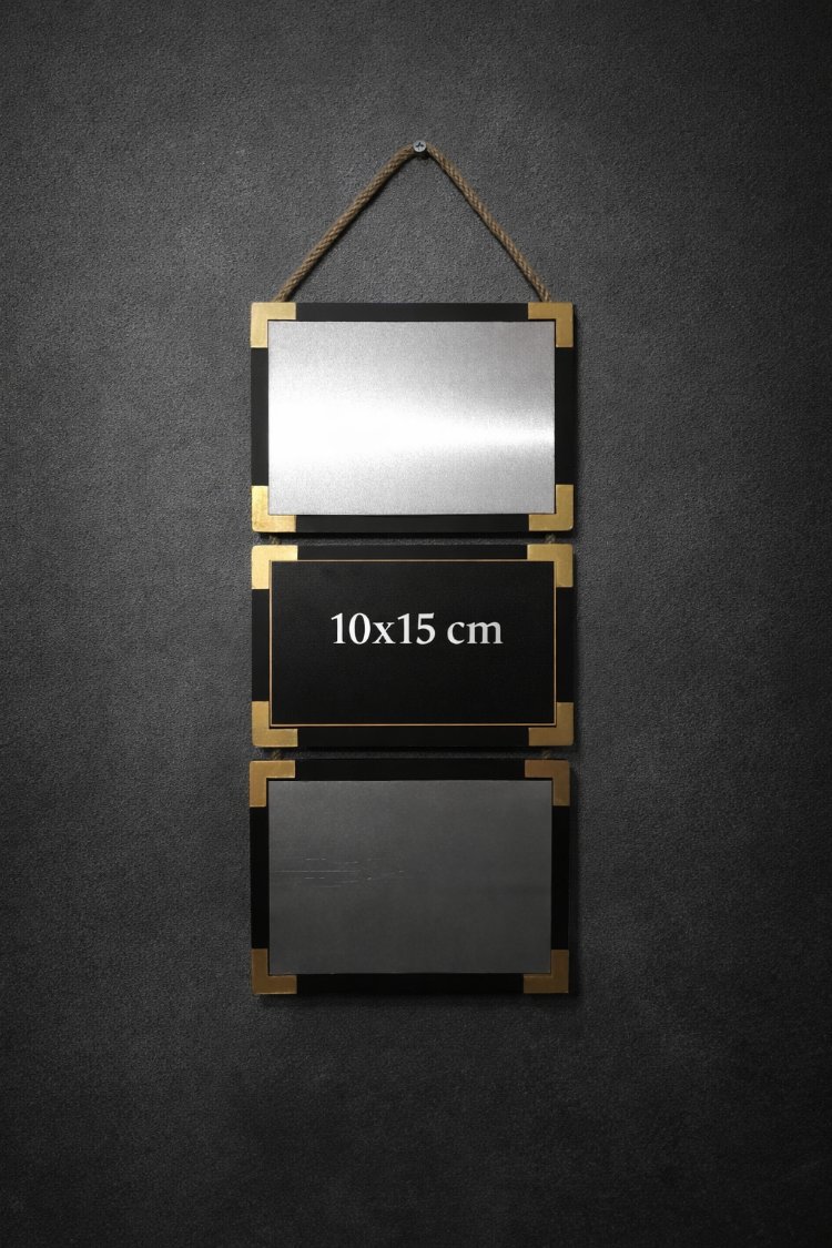 3'lü Gold Fotoğraf Çerçevesi (Alüminyum plaka Baski)