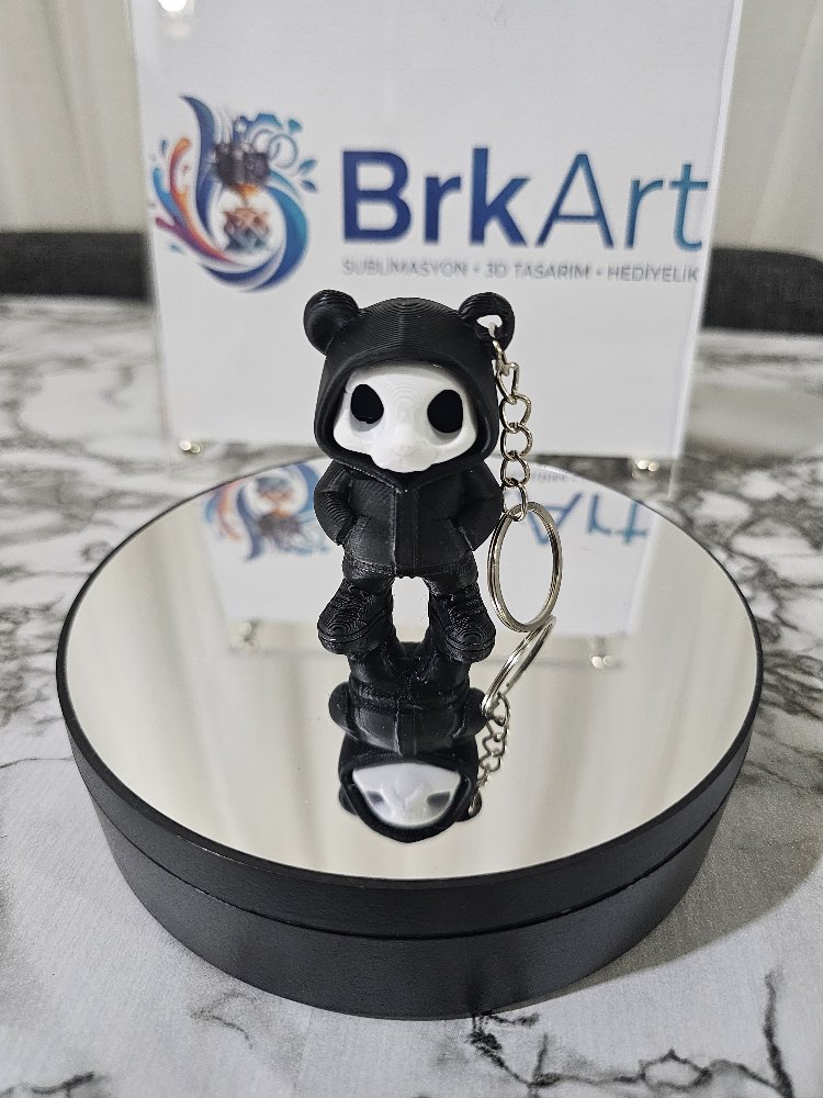 Kapüşonlu "Cool" Panda Anahtarlık – Tarzını Anahtarlarına Taşı!