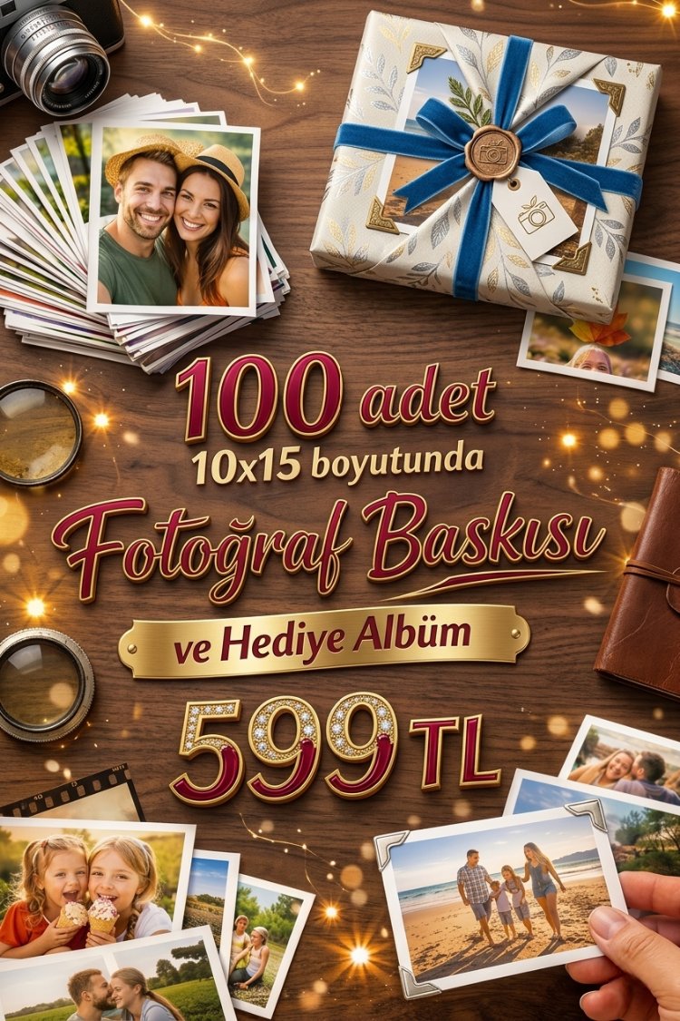 100 Adet Fotoğraf Baskısı + Hediye Albüm Seti