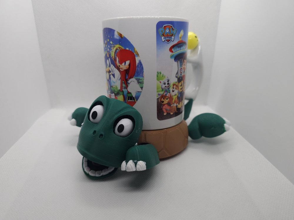 Şaşkın Kaplumbağa Bardak Altlığı 3D Baskı Dekoratif & Eğlenceli Tasarım