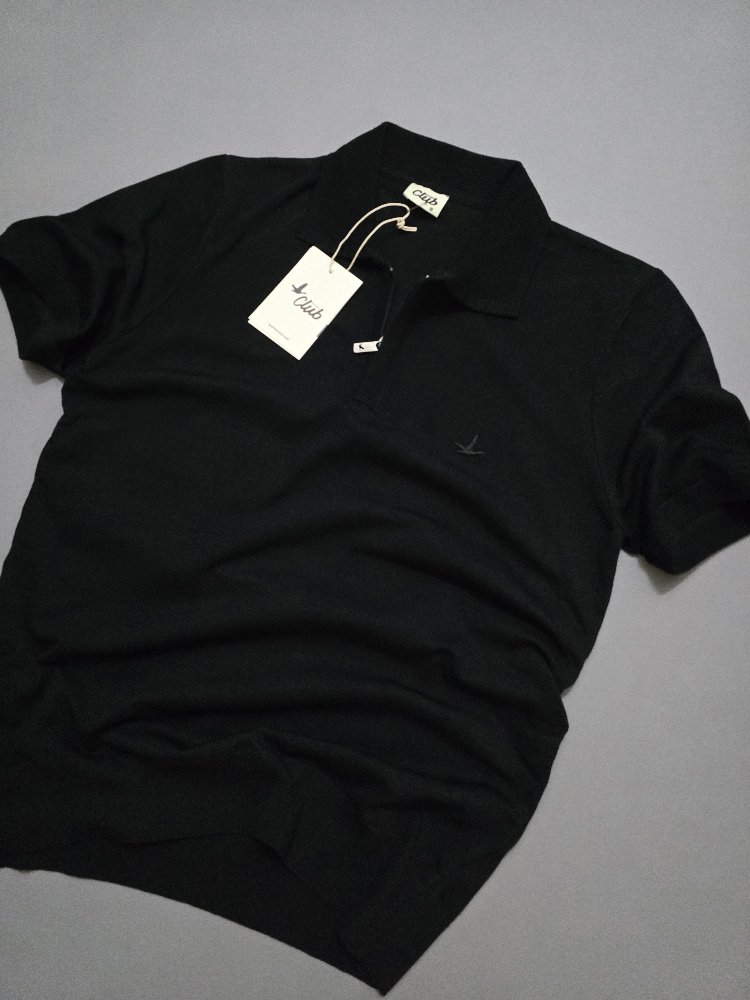 Erkek Normal Fit Triko Tshirt Siyah