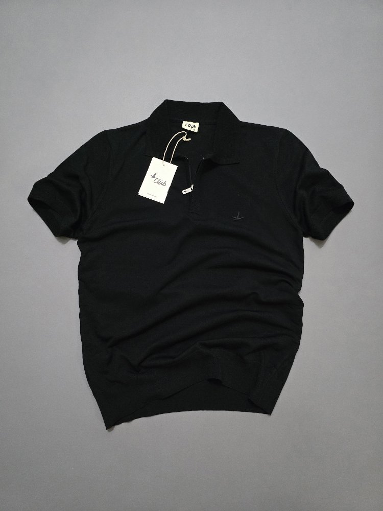 Erkek Normal Fit Triko Tshirt Siyah