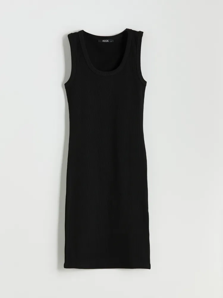XSIDE Siyah U Yaka Bodycon Elbise