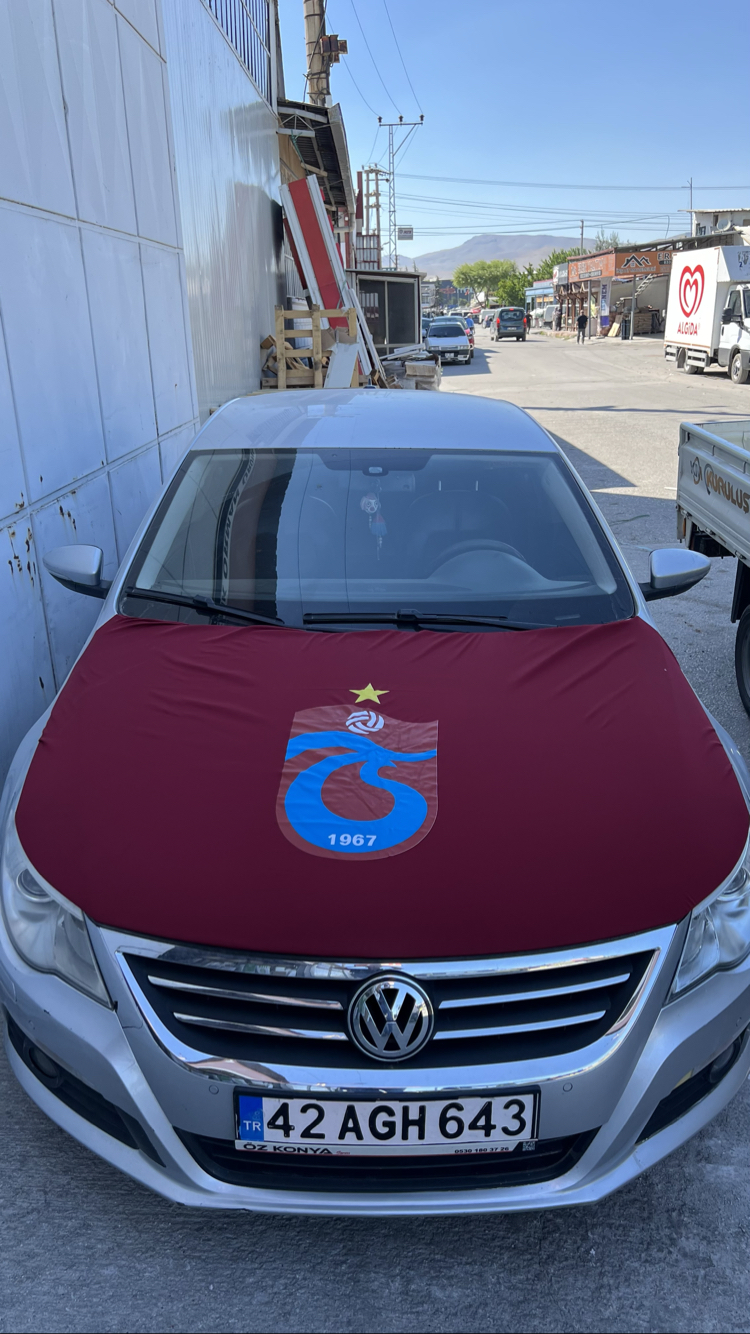 Trabzonspor bayrağı kaput için lastikli ipli Üniversal tüm araçlara uyar
