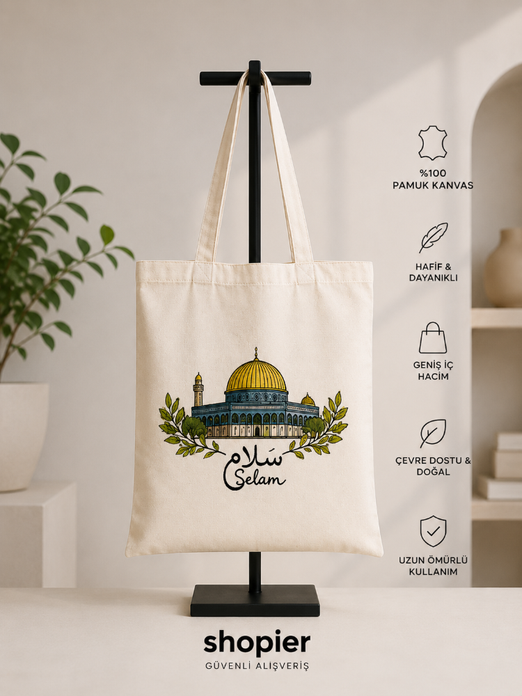 Kubbetü's-Sahra "Selam" Kanvas Bez Çanta