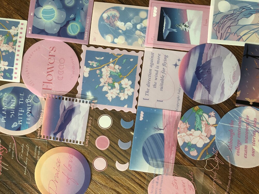 Dream Planets Pet Sticker Seti | Bullet Journal Malzemeleri