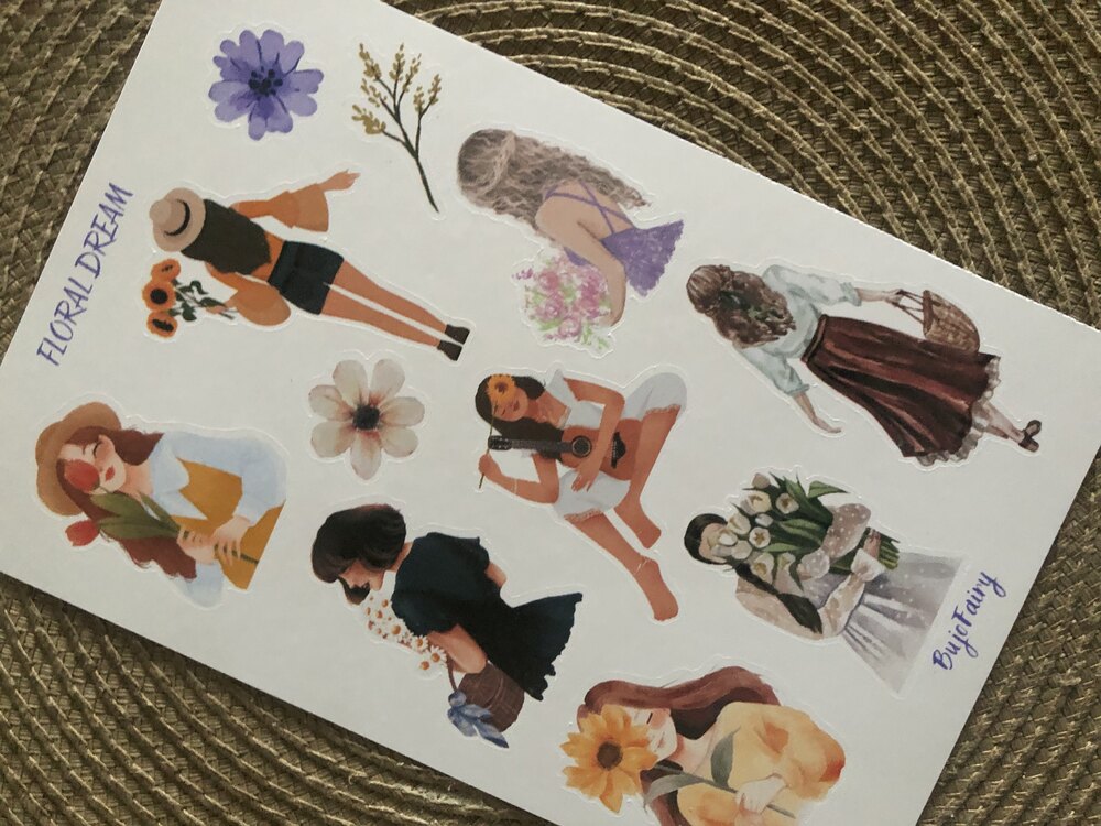Floral Dream Sticker Sayfası | Bullet Journal Malzemeleri