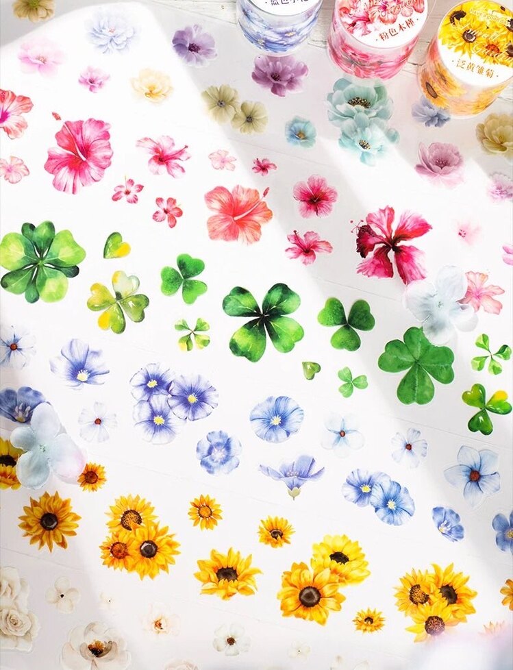 Beautiful Flowers Die-Cut Pet Bantlar/1 döngü