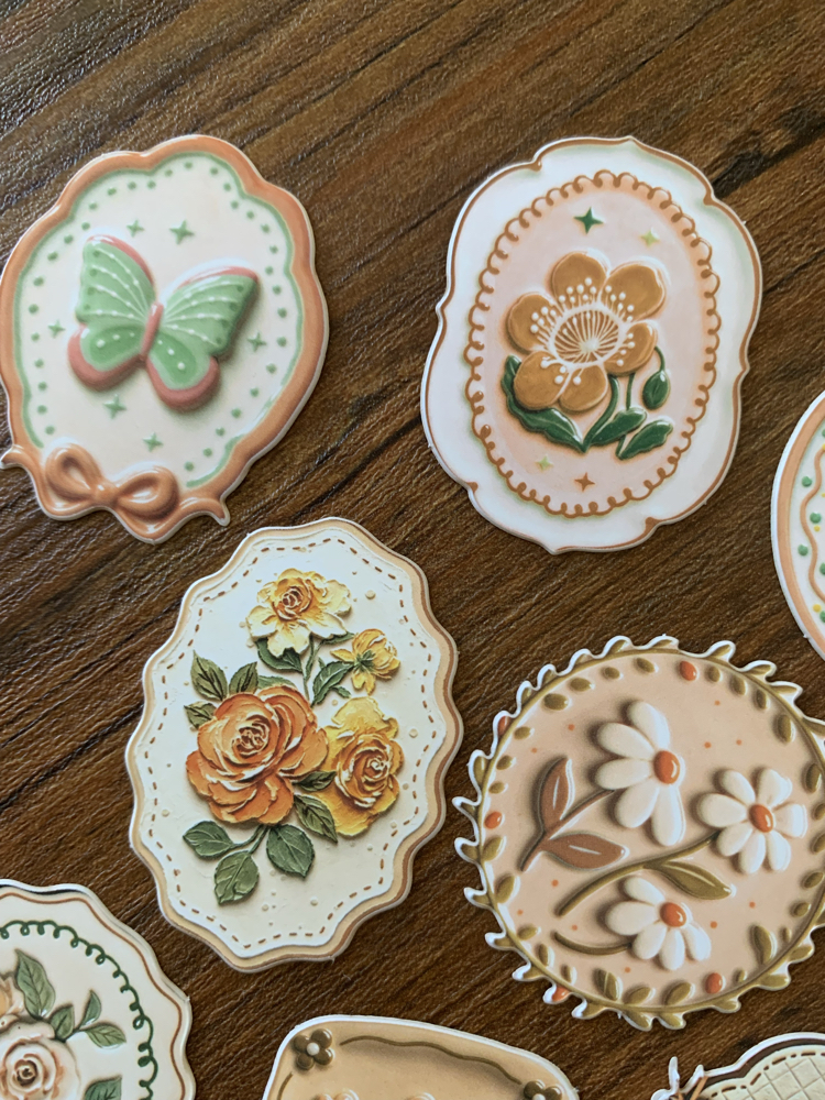 Floral Tags/Orange Stickers
