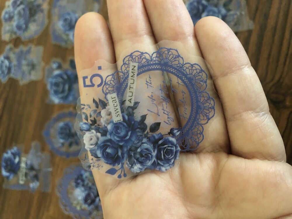 Romantic Blue Lace Pet Stickers