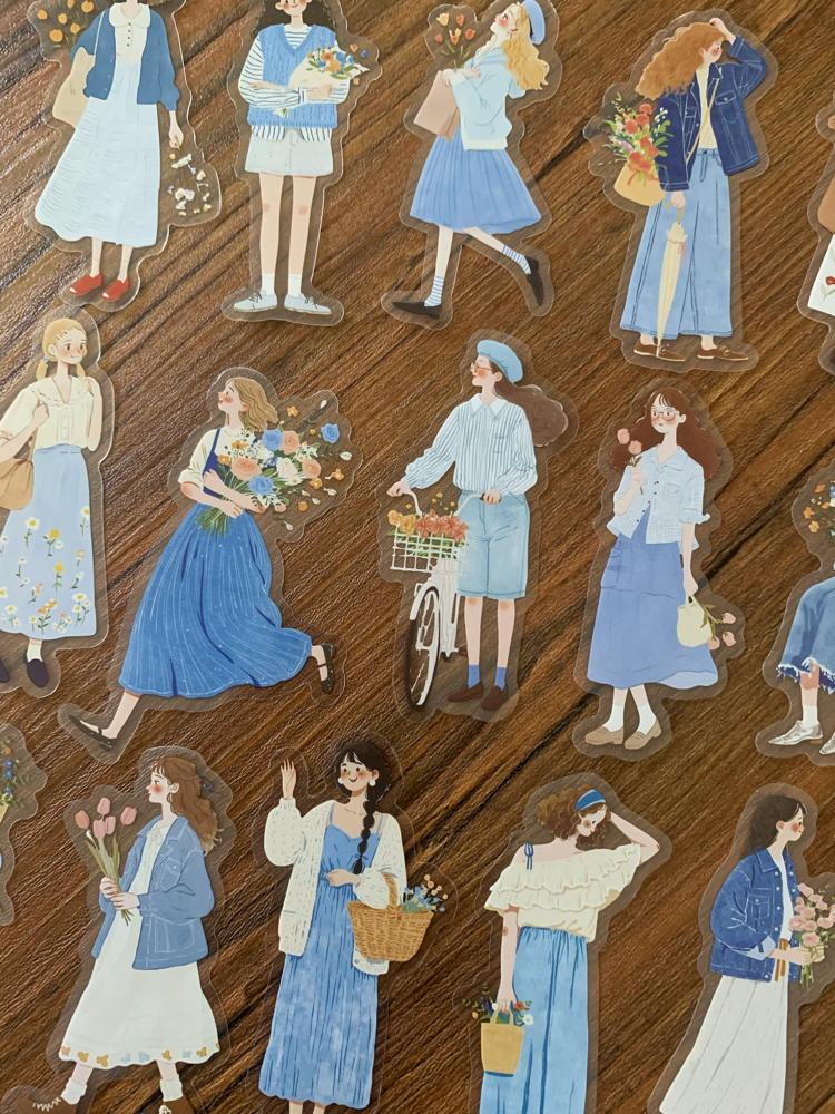 Blue Floral Dream Pet Stickers
