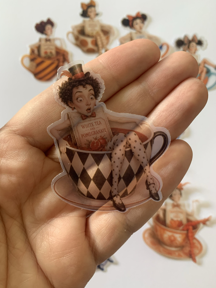Whimsy Teacup Dolls Pet Sticker Seti