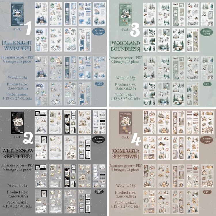 Snowy Dream Pet&Washi Sticker Kitapçıkları