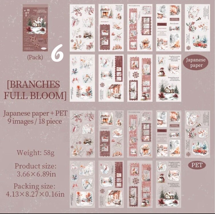 Snowy Dream Pet&Washi Sticker Kitapçıkları
