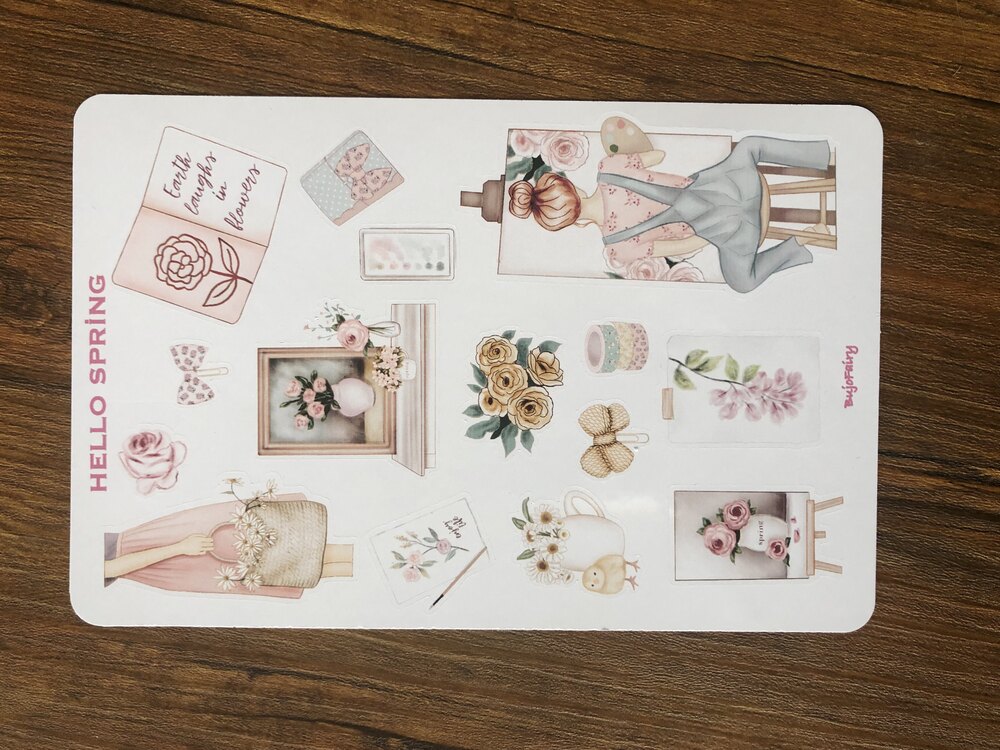 Hello Spring Sticker Sayfası | Bullet Journal Malzemeleri