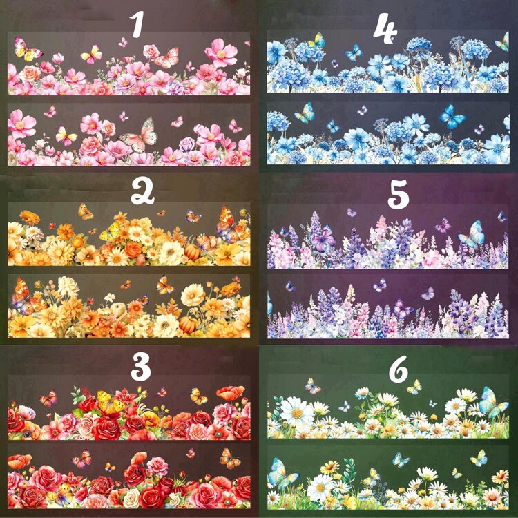 Colourful Floral Dream Washi Bantlar (Bütün Rulo)