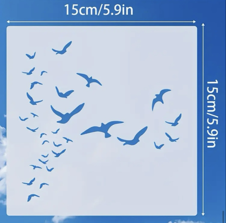 Flying Birds Stencils/ Büyük Boy
