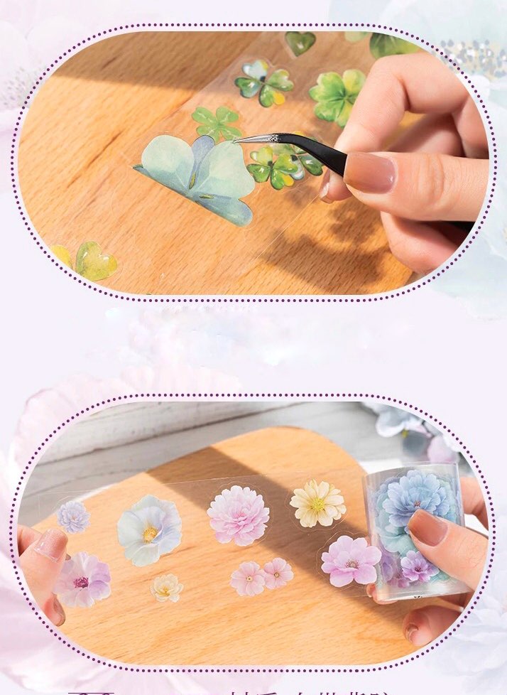 Beautiful Flowers Die-Cut Pet Bantlar/1 döngü