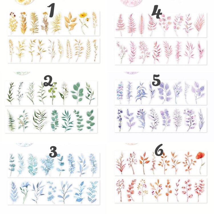 Gentle Flowers Die Cut Pet Tape/1 döngü