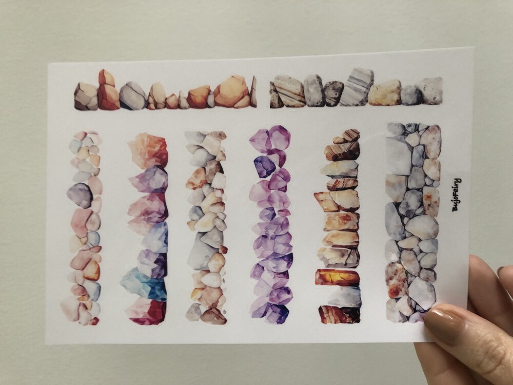 Stone Borders Şeffaf Sticker Sayfası