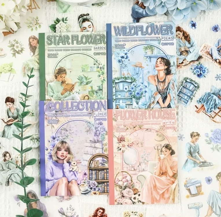 Floral Dreams Pet&Washi Sticker Kitapçıkları | Bullet Journal Malzemeleri