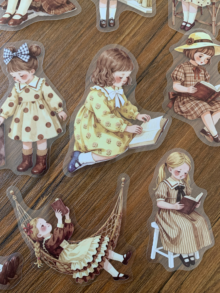 Yellow Bookworms Pet Stickers