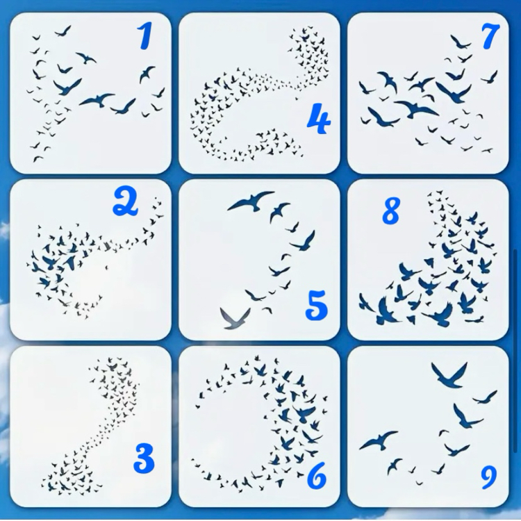 Flying Birds Stencils/ Büyük Boy
