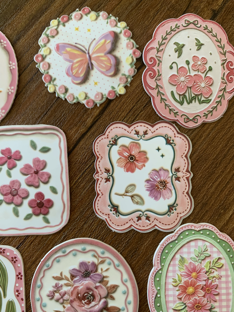 Floral Tags/Pink Stickers