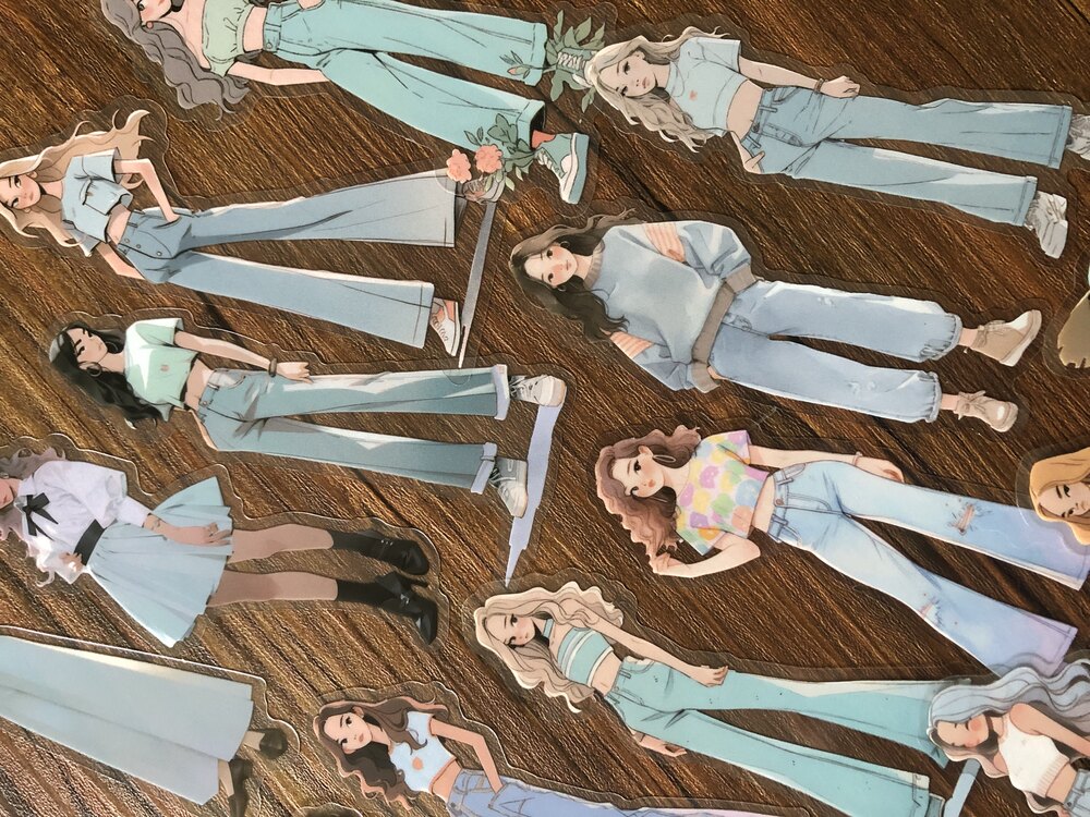 Daily Fashion Girl Pet Stickers | Bullet Journal Malzemeleri