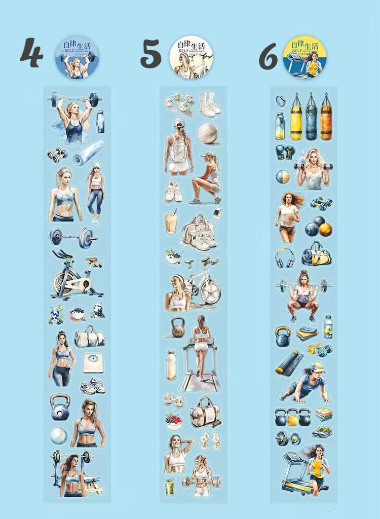 Sportive Girls Pre-cut Pet Bantlar/1 döngü | Bullet Journal Malzemeleri