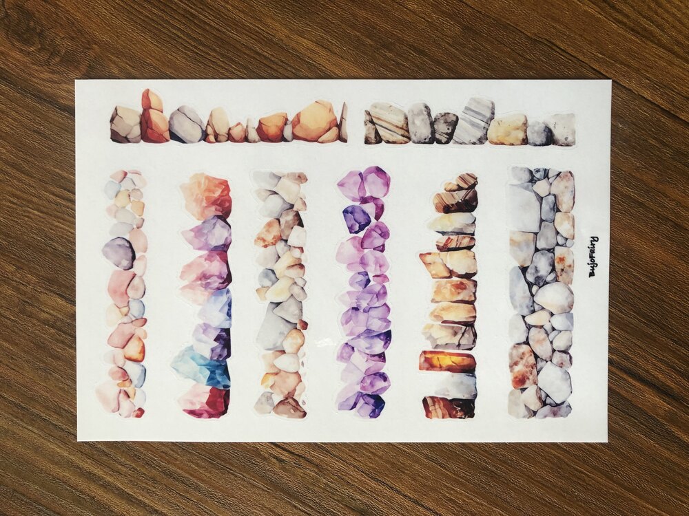 Stone Borders Şeffaf Sticker Sayfası