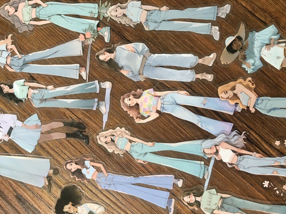 Daily Fashion Girl Pet Stickers | Bullet Journal Malzemeleri