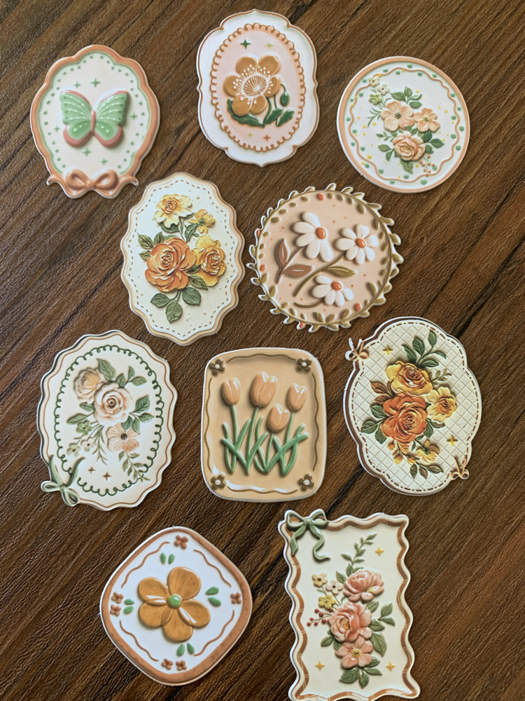 Floral Tags/Orange Stickers