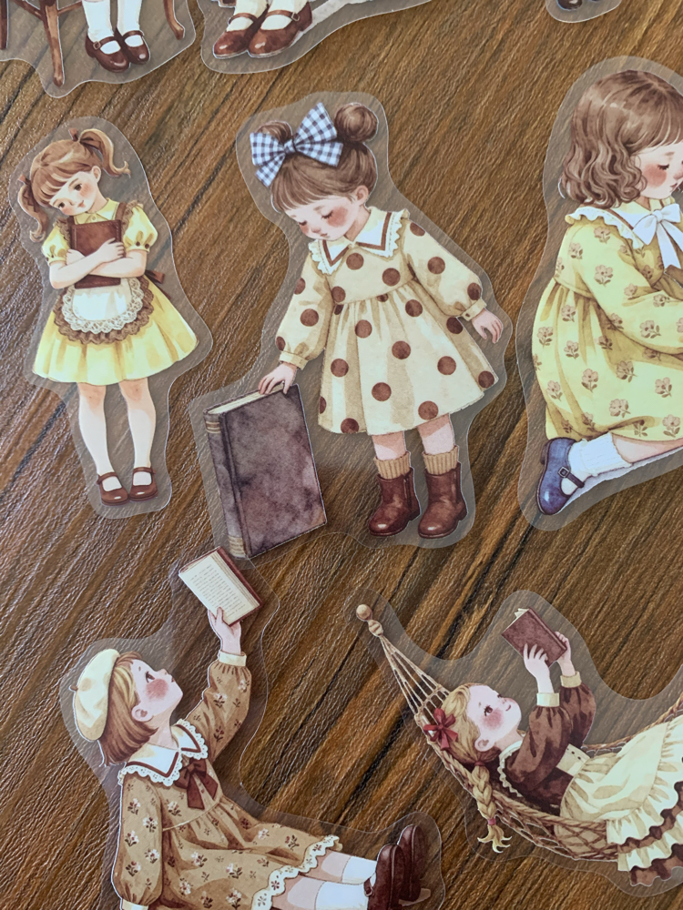 Yellow Bookworms Pet Stickers