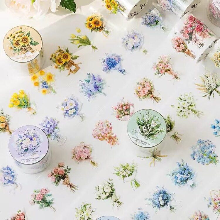 Spring Bouquets Pre-cut Pet Bantlar/1 döngü