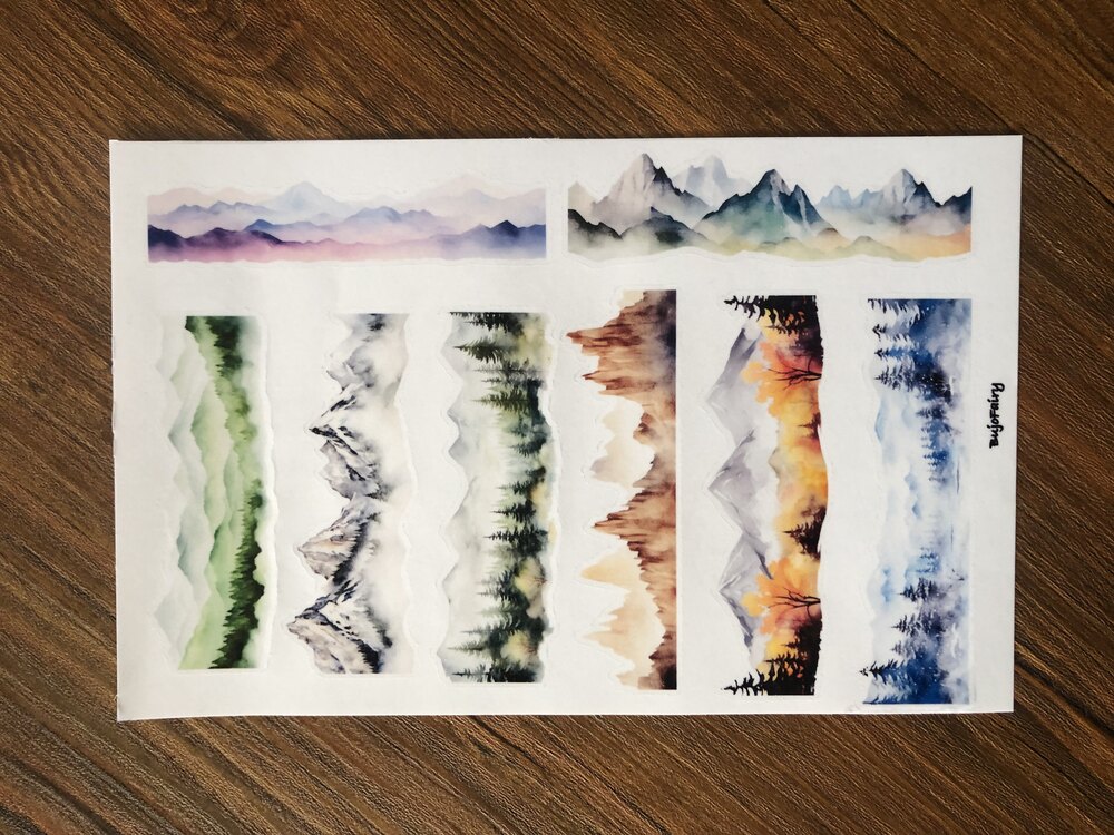 Mountain Borders Şeffaf Sticker Sayfası