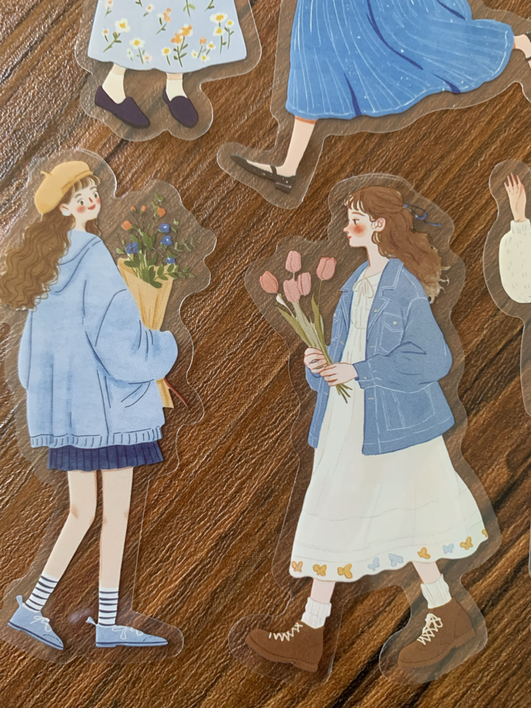 Blue Floral Dream Pet Stickers