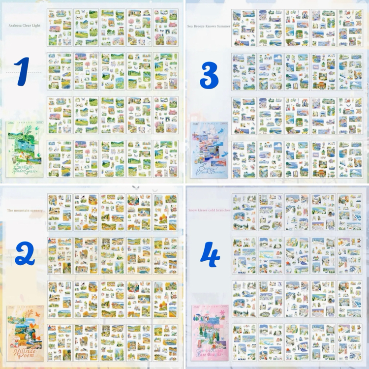 Four Seasons Pet&Washi Sticker Kitapçıkları