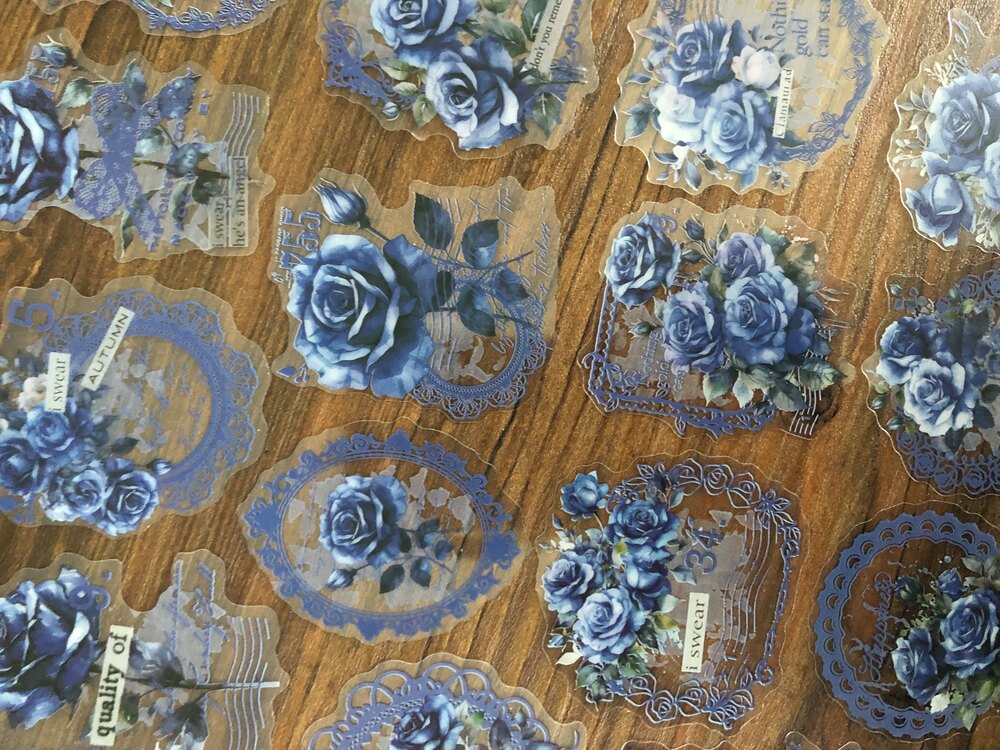 Romantic Blue Lace Pet Stickers