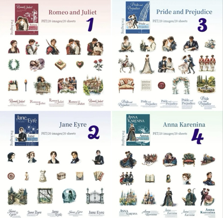 Edebiyat Koleksiyonu Pet Sticker Packs