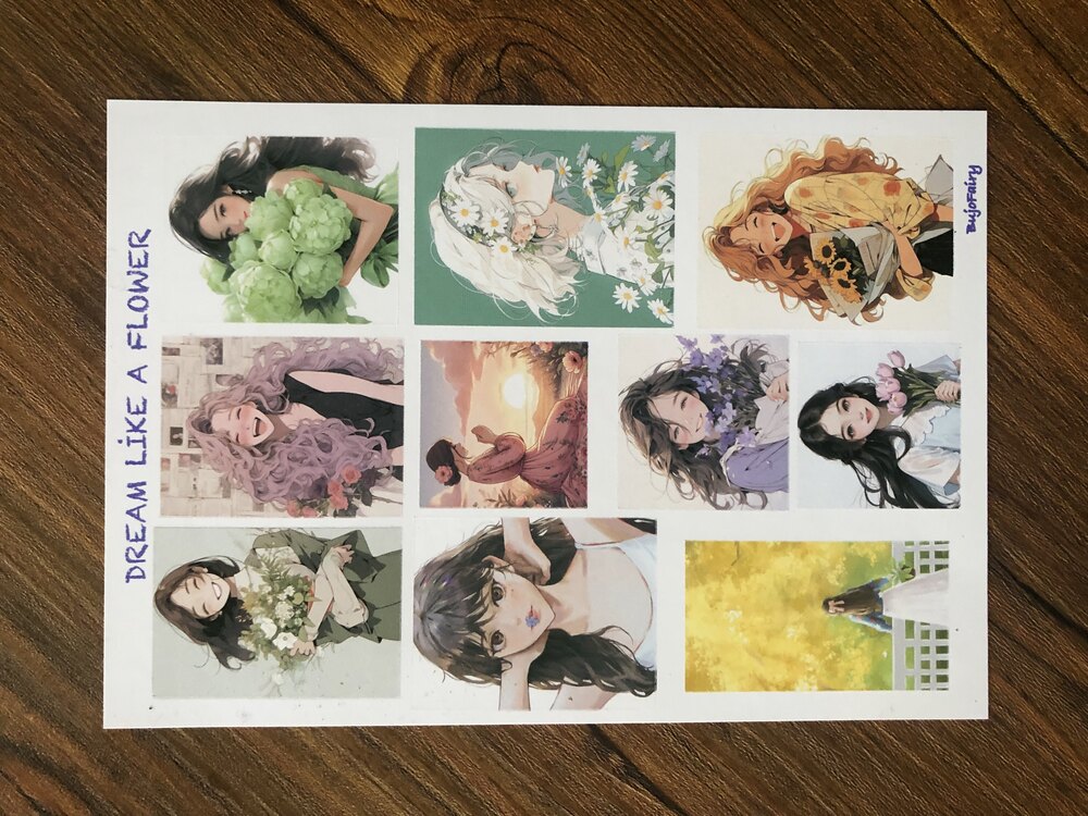 Dream Like A Flower Sticker Sayfası | Bullet Journal Malzemeleri