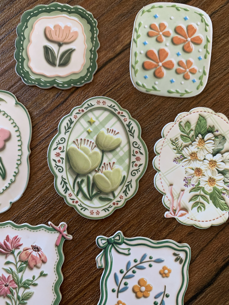 Floral Tags/Green Stickers