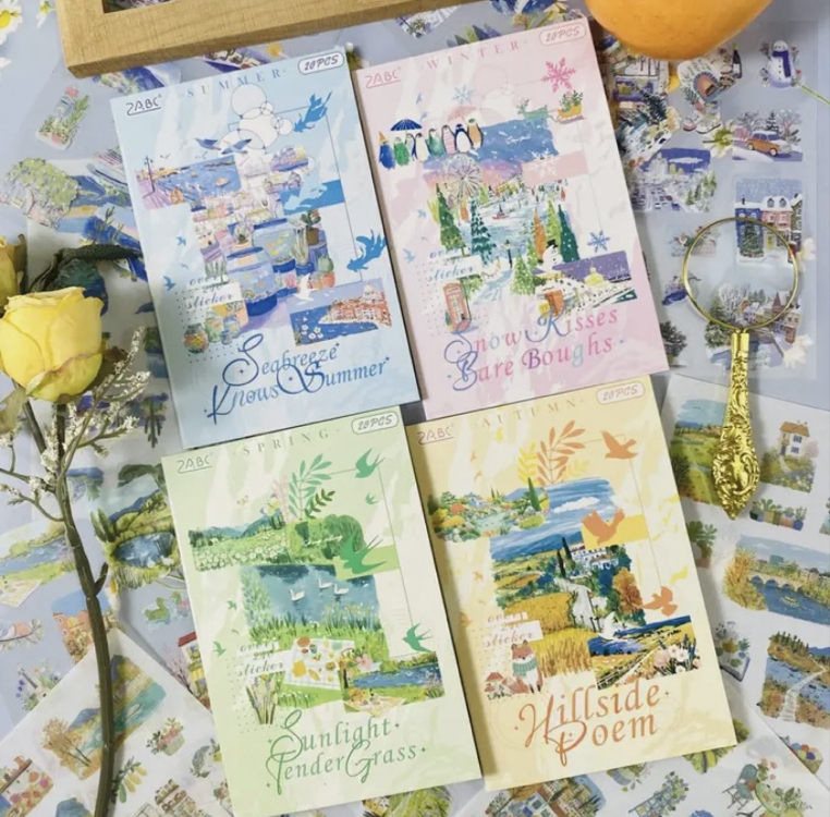 Four Seasons Pet&Washi Sticker Kitapçıkları